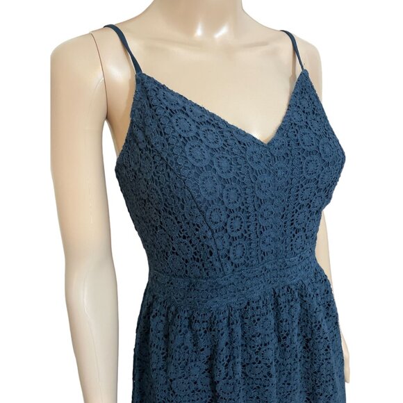 Abercrombie & Fitch Navy Blue Viscose Dress Size Medium - Picture 2 of 3